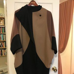 RUTLAND INC. Vintage Color-Block Dolman Wool Coat